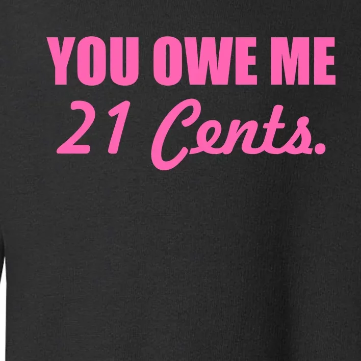 Pink You Owe Me 21 Cents. Feminists Toddler Sweatshirt