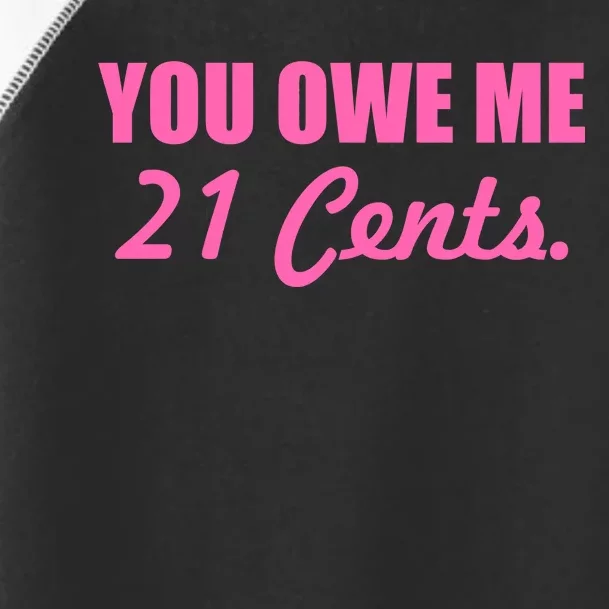 Pink You Owe Me 21 Cents. Feminists Toddler Fine Jersey T-Shirt