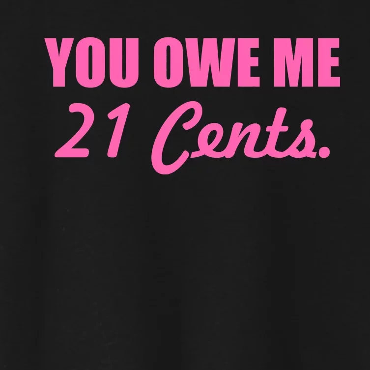 Pink You Owe Me 21 Cents. Feminists Women's Crop Top Tee