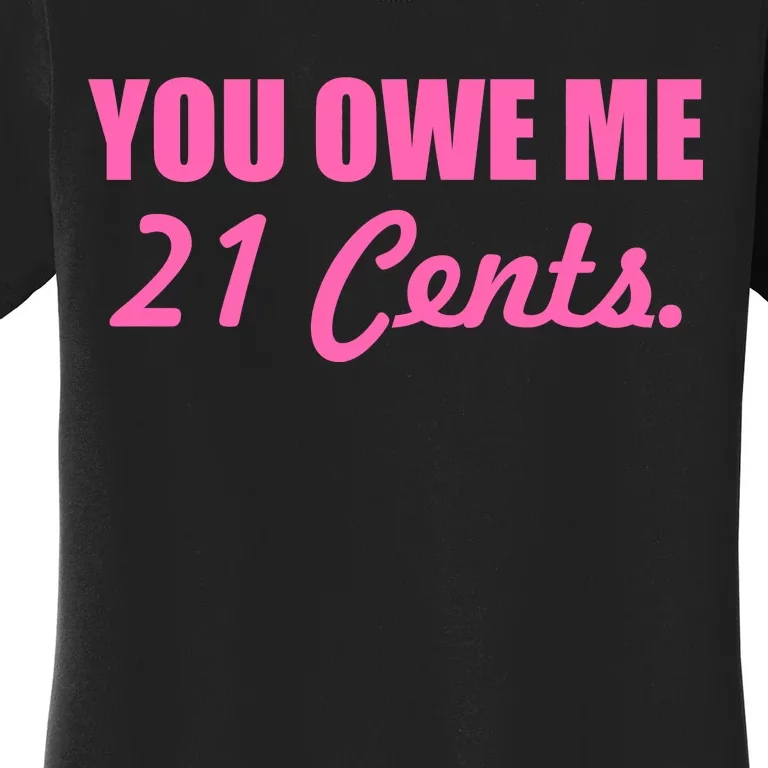 Pink You Owe Me 21 Cents. Feminists Women's T-Shirt