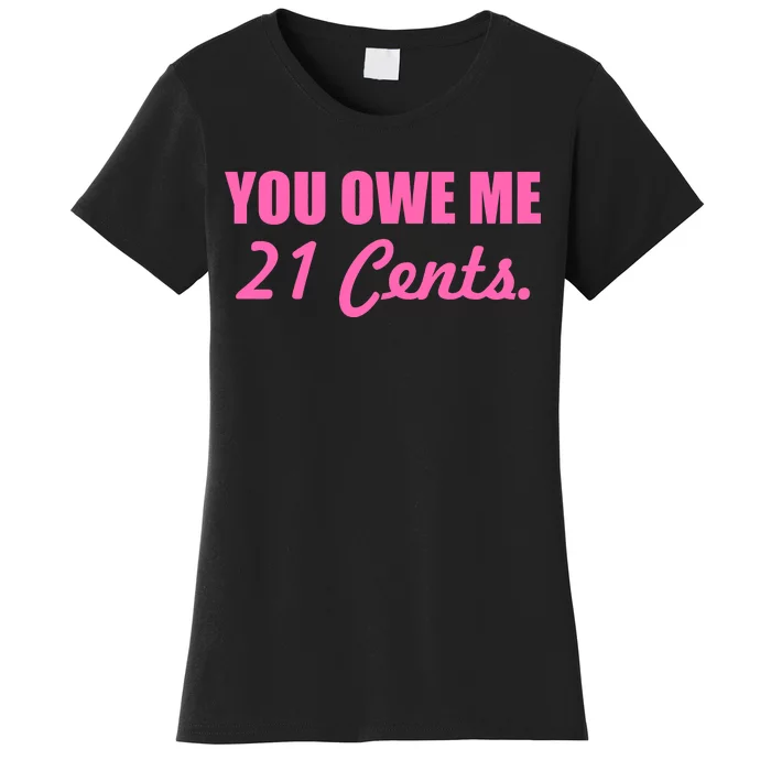 Pink You Owe Me 21 Cents. Feminists Women's T-Shirt