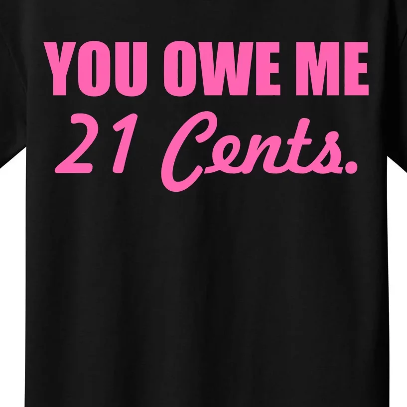 Pink You Owe Me 21 Cents. Feminists Kids T-Shirt