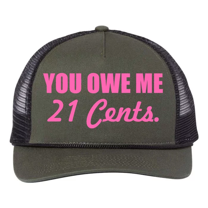 Pink You Owe Me 21 Cents. Feminists Retro Rope Trucker Hat Cap