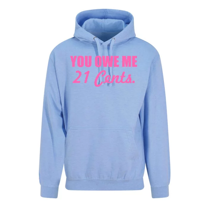 Pink You Owe Me 21 Cents. Feminists Unisex Surf Hoodie