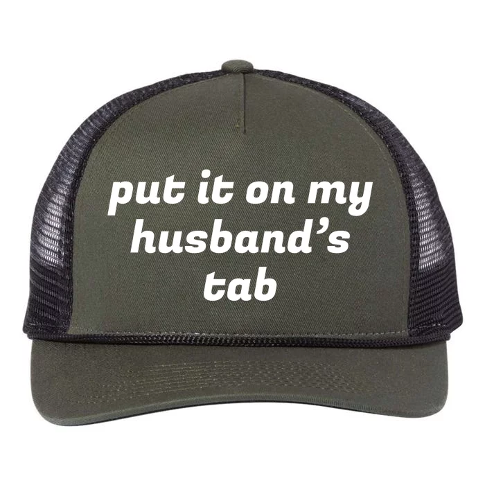 Put It On My Husbands Tab Funny Wifey Wife Retro Rope Trucker Hat Cap