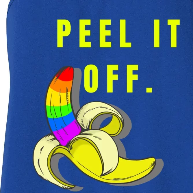 Peel It Off Banana Lesbian Gay Ice Lgbt Pride Gift Women's Racerback Tank