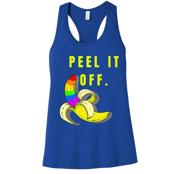 Peel It Off Banana Lesbian Gay Ice Lgbt Pride Gift Women's Racerback Tank