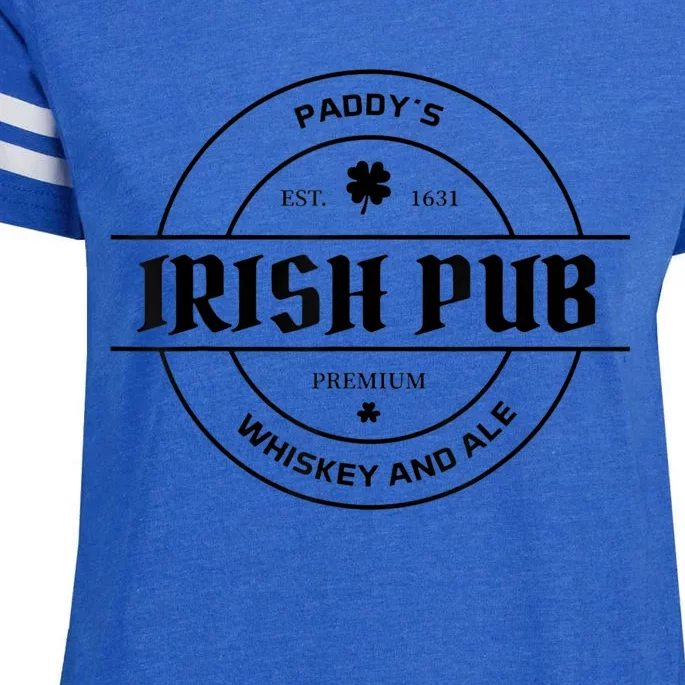 Paddy's Irish Pub Whiskey And Ale St Patrick's Day Enza Ladies Jersey Football T-Shirt