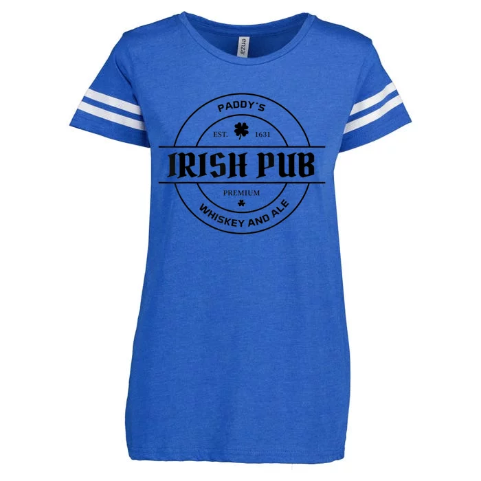 Paddy's Irish Pub Whiskey And Ale St Patrick's Day Enza Ladies Jersey Football T-Shirt