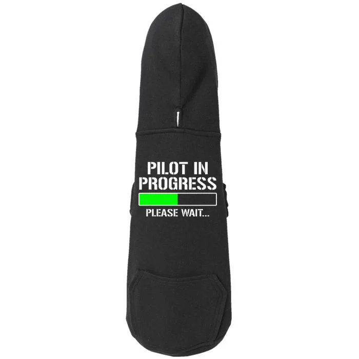 Pilot In Progress Funny Flight School Student Doggie 3-End Fleece Hoodie