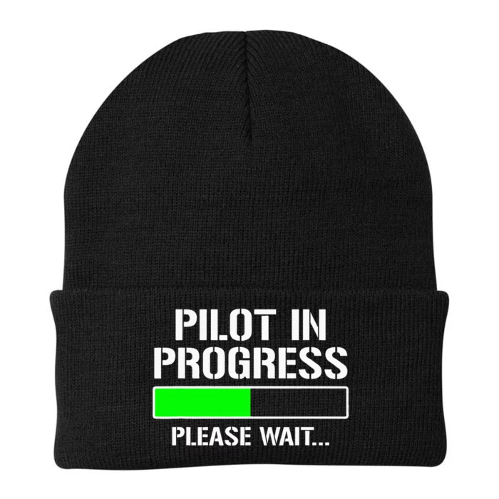 Pilot In Progress Funny Flight School Student Knit Cap Winter Beanie