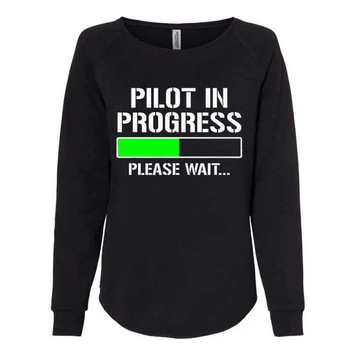 Pilot In Progress Funny Flight School Student Womens California Wash Sweatshirt