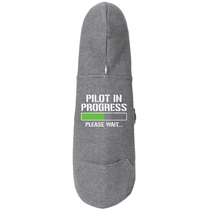 Pilot In Progress Funny Flight School Student Doggie 3-End Fleece Hoodie