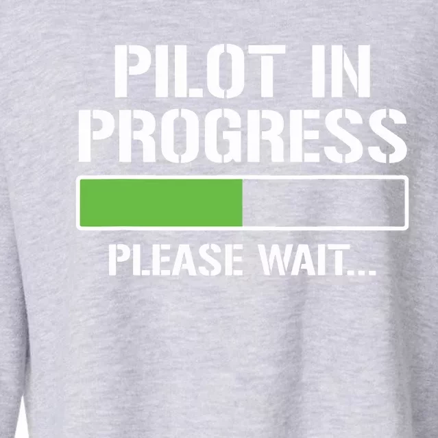 Pilot In Progress Funny Flight School Student Cropped Pullover Crew