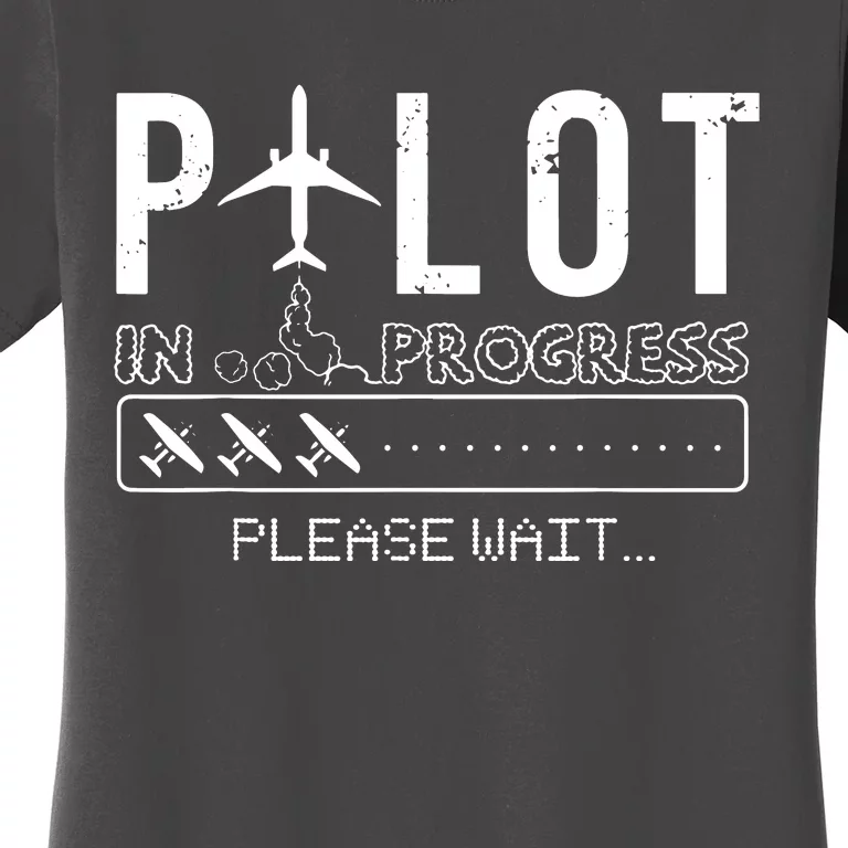 Pilot In Progress Funny Future Pilot Aviation Airplane Gift Women's T-Shirt