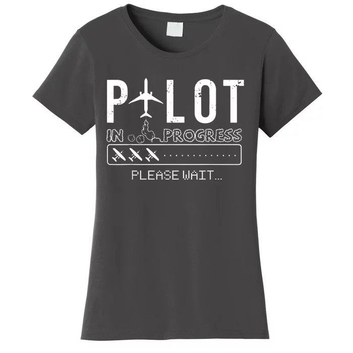 Pilot In Progress Funny Future Pilot Aviation Airplane Gift Women's T-Shirt