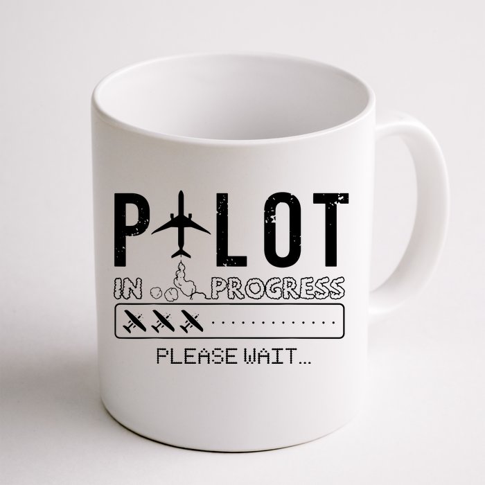 Pilot In Progress Funny Future Pilot Aviation Airplane Gift Front & Back Coffee Mug