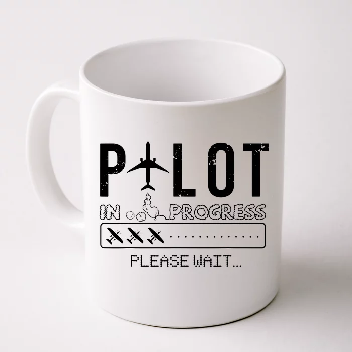 Pilot In Progress Funny Future Pilot Aviation Airplane Gift Front & Back Coffee Mug