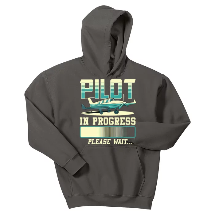 Pilot In Progress Please Wait Airplane Pilot In Training Kids Hoodie