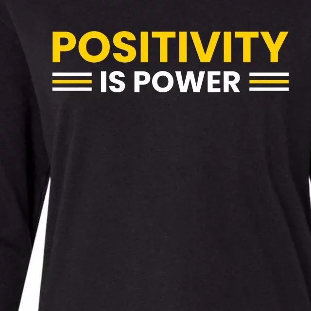 Positivity Is Power Typography Womens Cotton Relaxed Long Sleeve T-Shirt