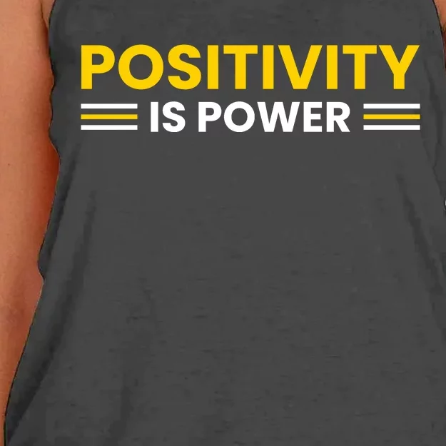 Positivity Is Power Typography Women's Knotted Racerback Tank