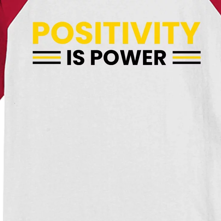 Positivity Is Power Typography Kids Colorblock Raglan Jersey