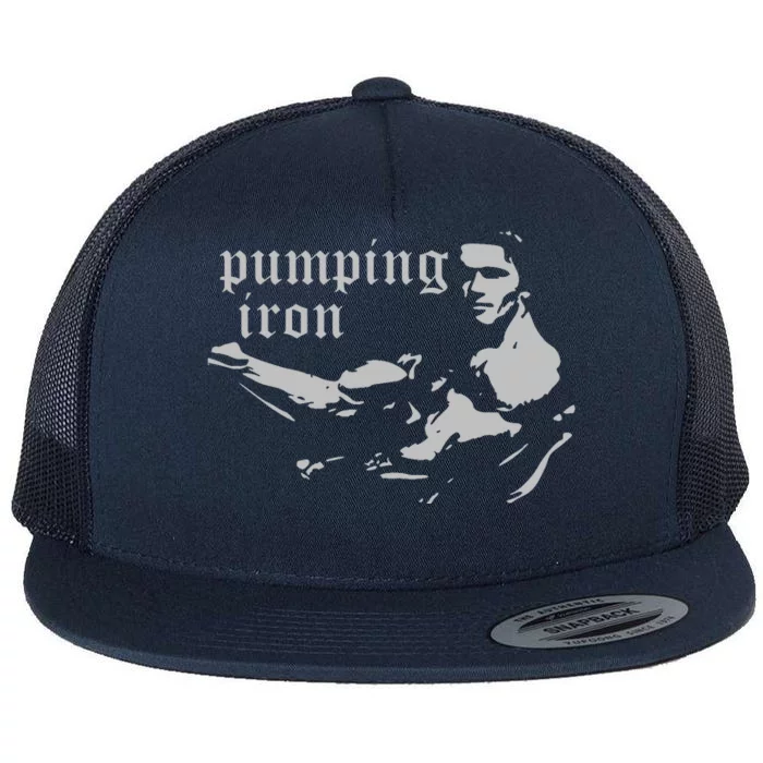 PUMPING IRON Flat Bill Trucker Hat