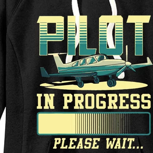 Pilot In Progress Please Wait Airplane Pilot In Training Women's Fleece Hoodie