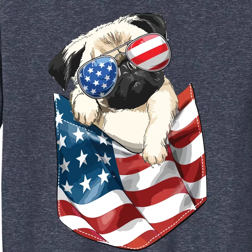 Pug In Pocket Dog 4th July Shirts Men Women Kids USA Flag Sweatshirt