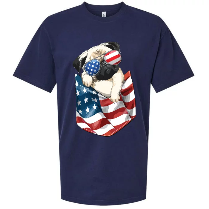 Pug In Pocket Dog 4th July Shirts Men Women Kids USA Flag Sueded Cloud Jersey T-Shirt