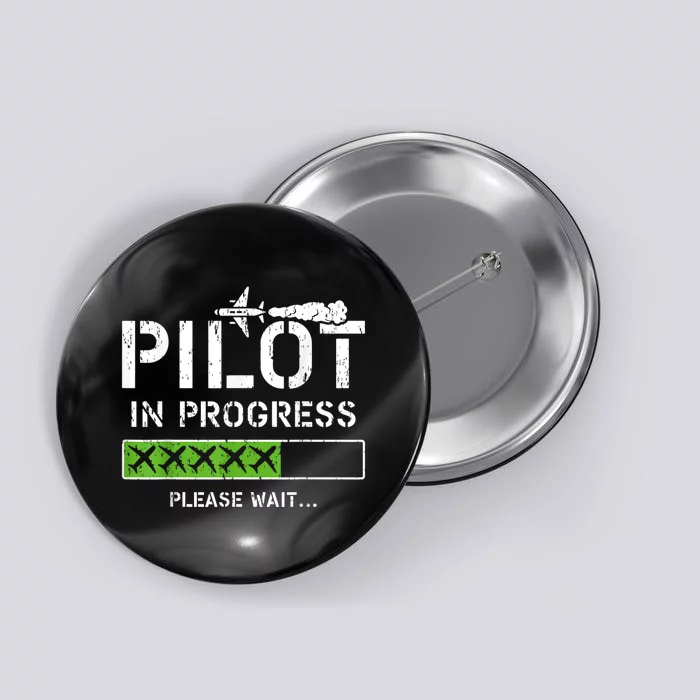 Pilot In Progress Kid Future Pilot Airplane Aviation Flying Button