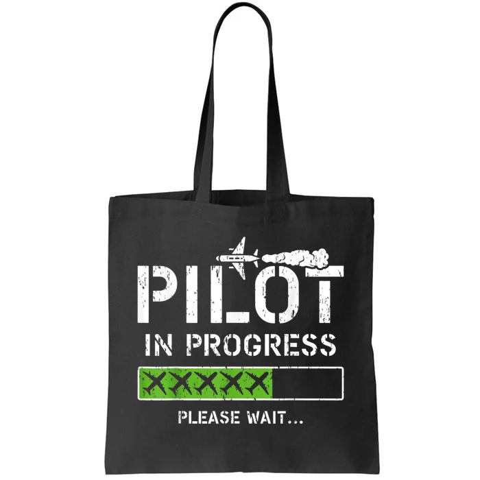 Pilot In Progress Kid Future Pilot Airplane Aviation Flying Tote Bag