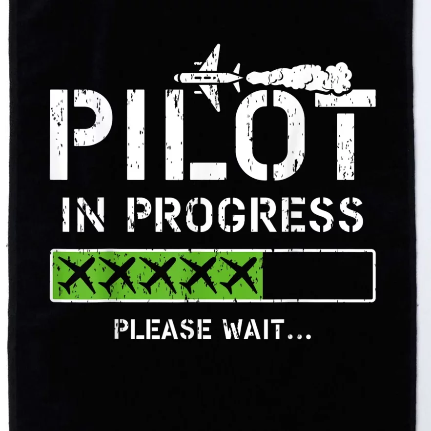 Pilot In Progress Kid Future Pilot Airplane Aviation Flying Platinum Collection Golf Towel