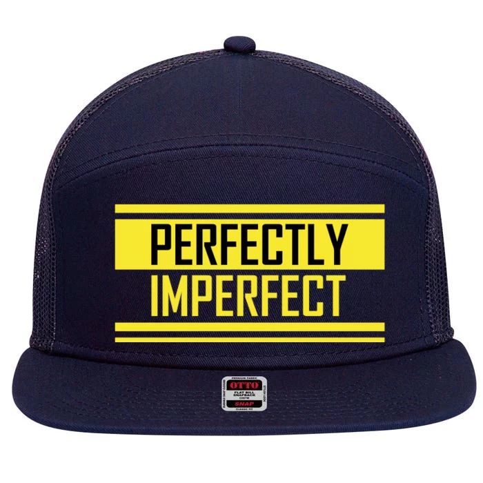 Perfectly Imperfect 7 Panel Mesh Trucker Snapback Hat