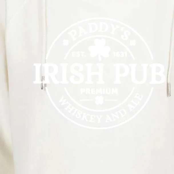 Paddy's Irish Pub Whiskey And Ale Womens Funnel Neck Pullover Hood