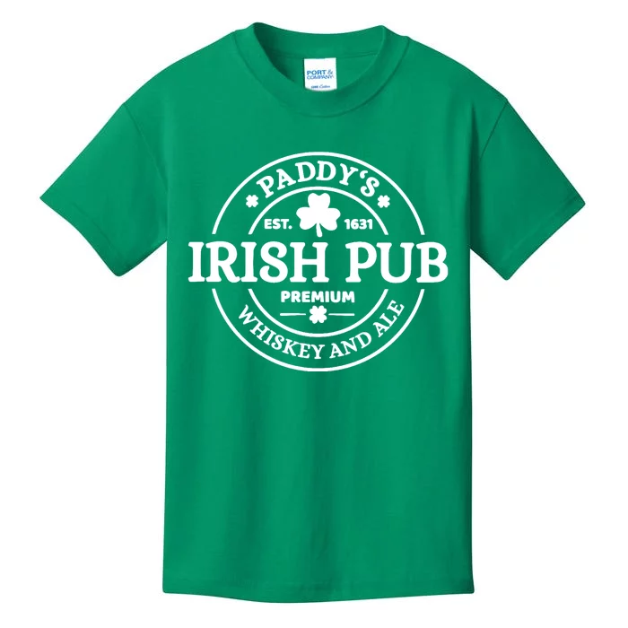 Paddy's Irish Pub Whiskey And Ale Kids T-Shirt