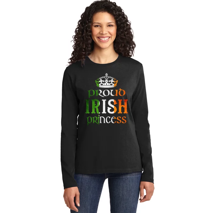 Proud Irish Princess Funny Saint Patrick's Day Ladies Long Sleeve Shirt