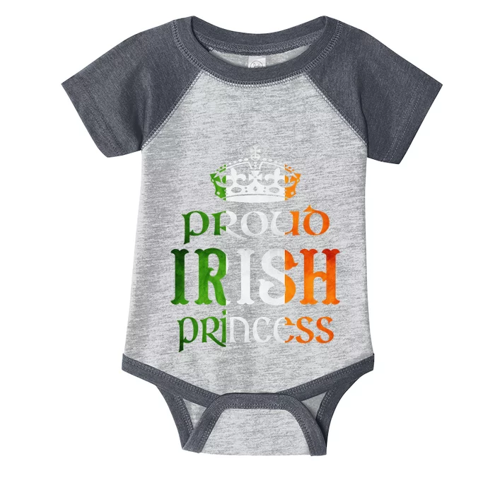 Proud Irish Princess Funny Saint Patrick's Day Infant Baby Jersey Bodysuit