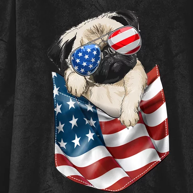 Pug In Pocket Dog 4th July Shirts S Usa Flag Hooded Wearable Blanket