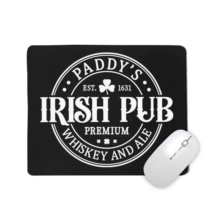 Paddys Irish Pub Vintage Distressed St Patricks Day Mousepad