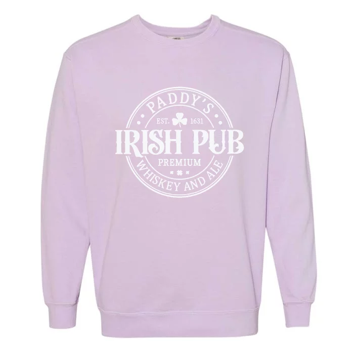 Paddys Irish Pub Vintage Distressed St Patricks Day Garment-Dyed Sweatshirt