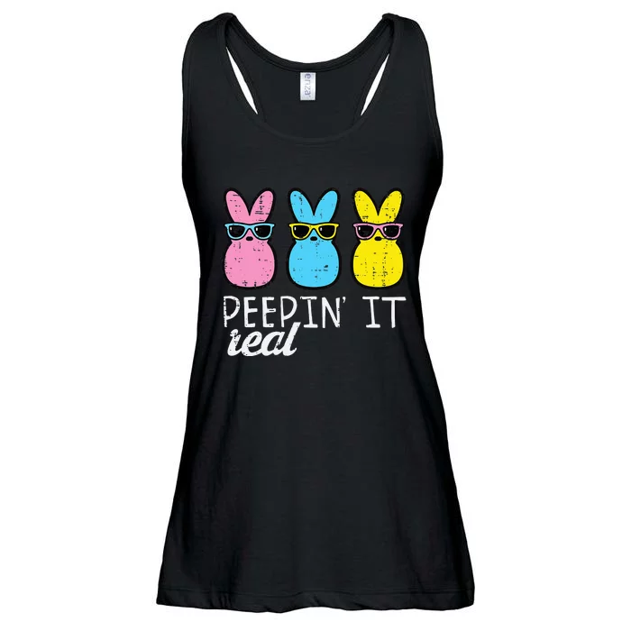 Peepin It Real Easter Bunnies Cool Ladies Essential Flowy Tank