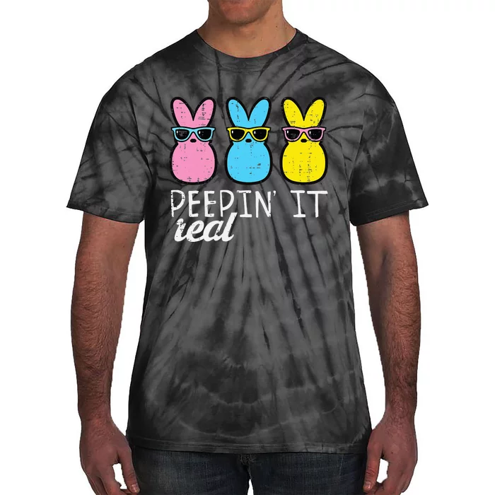 Peepin It Real Easter Bunnies Cool Tie-Dye T-Shirt