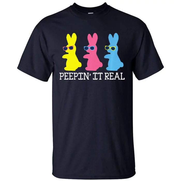 Peepin' It Real Colorful Easter Bunny Cool Gift Tall T-Shirt