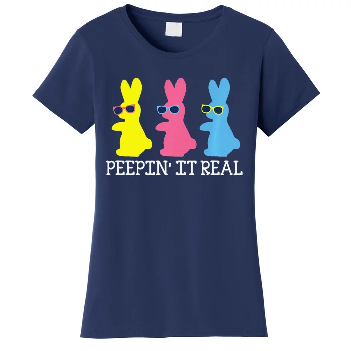 Peepin' It Real Colorful Easter Bunny Cool Gift Women's T-Shirt