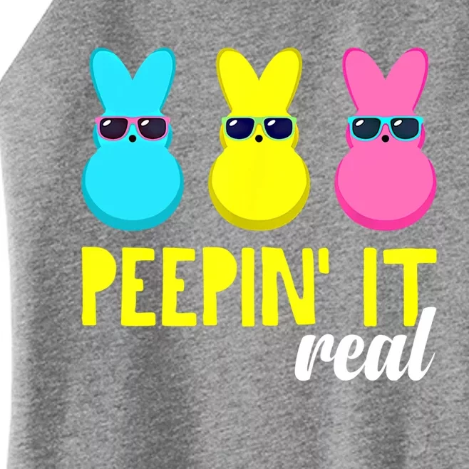 Peepin It Real Happy Easter Bunny Egg Gift Women’s Perfect Tri Rocker Tank