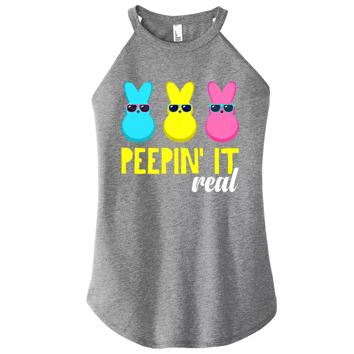 Peepin It Real Happy Easter Bunny Egg Gift Women’s Perfect Tri Rocker Tank