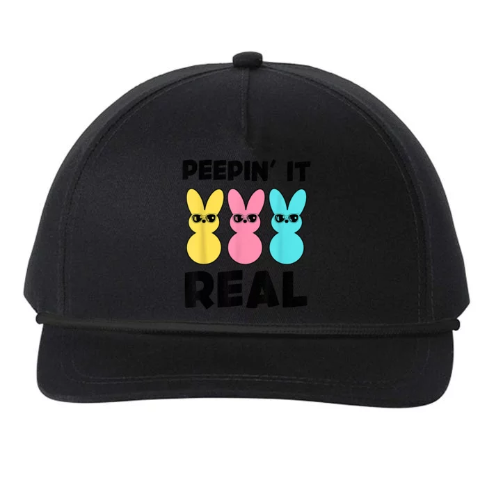 Peepin It Real Easter Day Bunny Snapback Five-Panel Rope Hat