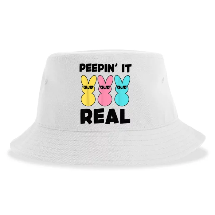 Peepin It Real Easter Day Bunny Sustainable Bucket Hat