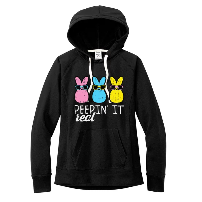 Peepin It Real Easter Bunnies Cool Bunny Rabbit Women's Fleece Hoodie